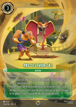 Pas ce levier-là !