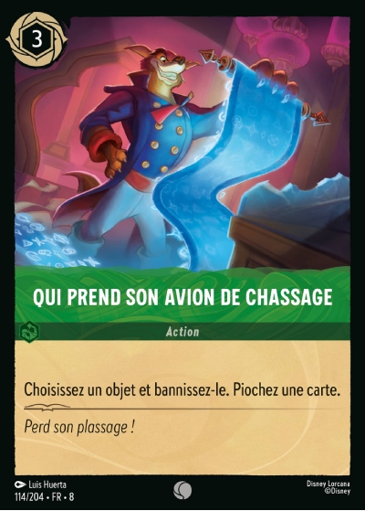 Qui prend son avion de chassage