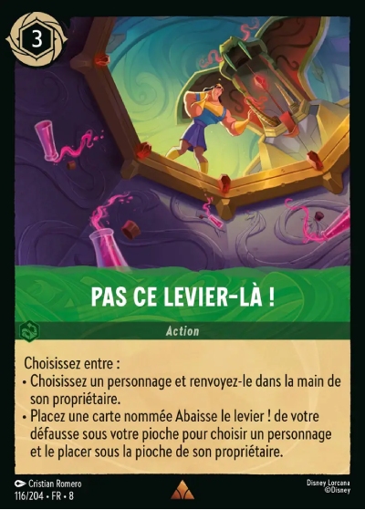 Pas ce levier-là !