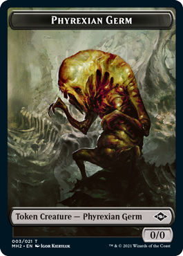 Phyrexian et Germe (0/0) / Écureuil (1/1)