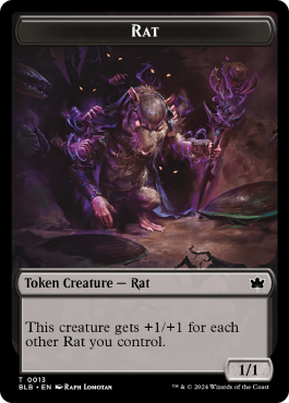 Rat (1/1, gagne +1/+1 pour chaque autre rat que vous contrôlez)