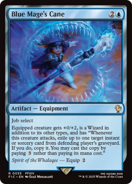 Canne de mage bleu