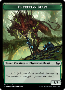 Phyrexian et bête (3/3, toxique, vert)