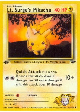 Lt. Surge's Pikachu (G2 84)