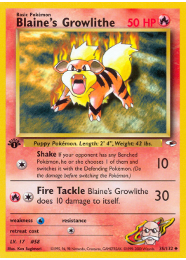 Blaine's Growlithe (G1 35)