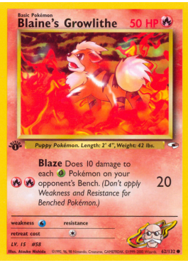 Blaine's Growlithe (G1 62)