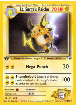 Lt. Surge's Raichu (G1 28)