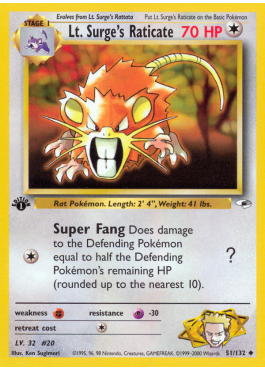 Lt. Surge's Raticate (G1 51)