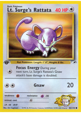 Lt. Surge's Rattata (G1 82)