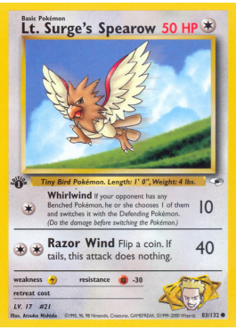 Lt. Surge's Spearow (G1 83)