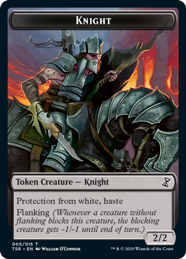 Chevalier (2/2, Protection contre le blanc, célérité, débordement) - Knight  (2/2, Flanking, protection from white, haste) - Carte Magic The Gathering -  Playin by Magic Bazar