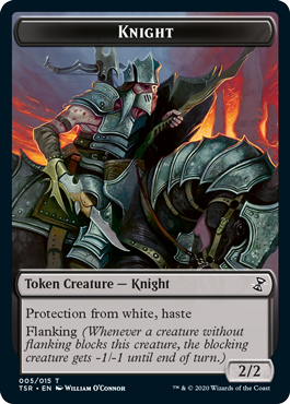 Chevalier (2/2, Protection contre le blanc, célérité, débordement) - Knight  (2/2, Flanking, protection from white, haste) - Carte Magic The Gathering -  Playin by Magic Bazar