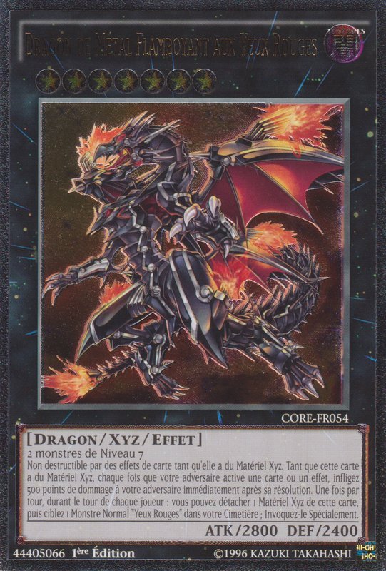 Dragon de Métal Flamboyant aux Yeux Rouges