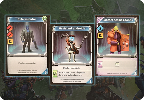 exemple de cartes Clank dans l'espace