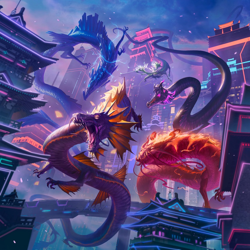 Illustration Les 5 dragons esprits de Kamigawa