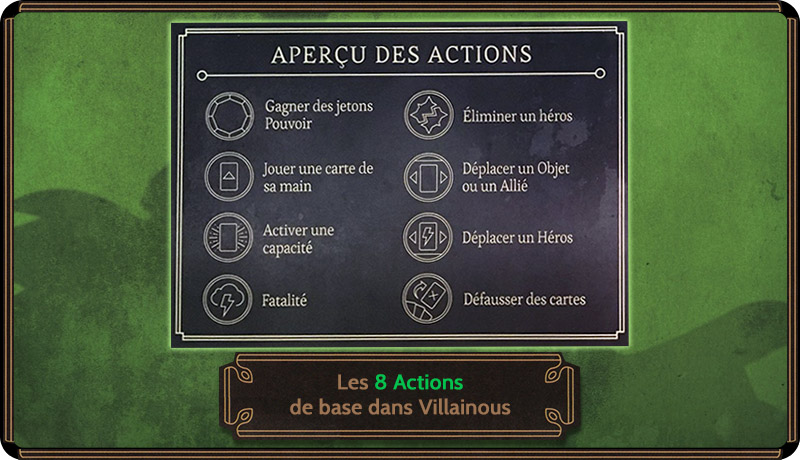villainous les 8 actions de base du jeu
