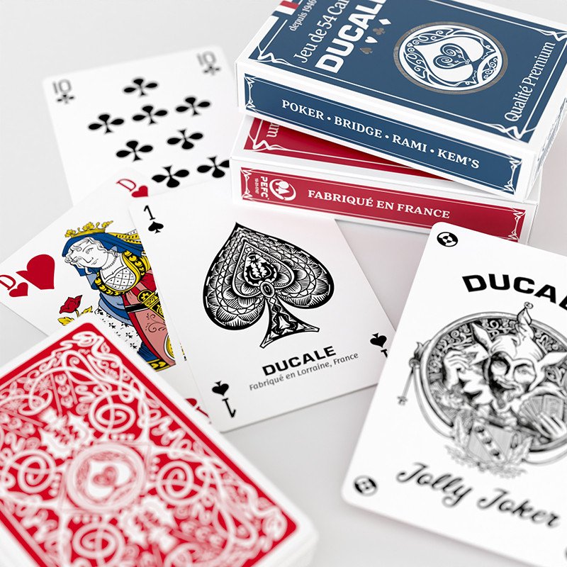 Jeu de 54 cartes Qualité Premium - Rouge - Ducale - Acheter vos Jeux de  société en famille & entre amis - Playin by Magic Bazar