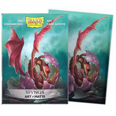 100 pochettes brushed art format standard wyngs dragon shield 