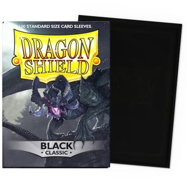 100 pochettes classic format standard black dragon shield at 10002 