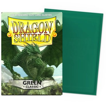 100 pochettes classic format standard green dragon shield 