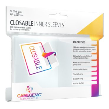 100 pochettes closable inner sleeves gamegenic 