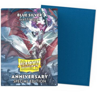 100 pochettes dual matte format standard blue silver dragon shield 