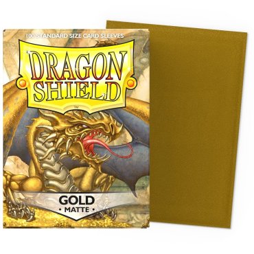 100 pochettes matte format standard gold dragon shield 