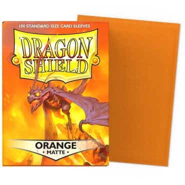 100 pochettes matte format standard orange dragon shield 
