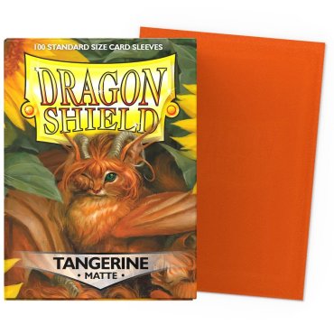 100 pochettes matte format standard tangerine dragon shield 