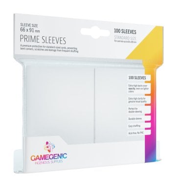 100 pochettes prime 66x91 mm blanc gamegenic 