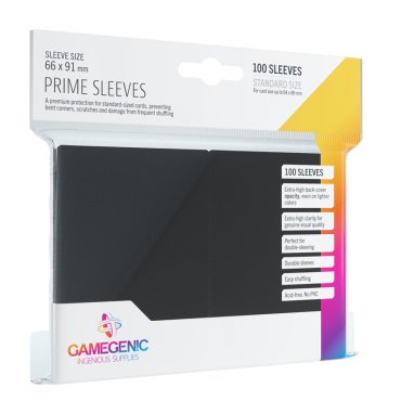 100 pochettes prime 66x91 mm noir gamegenic 