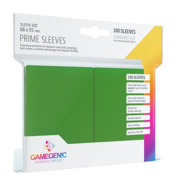 100 pochettes prime 66x91 mm vert gamegenic 