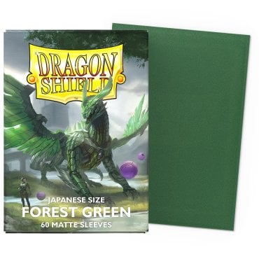 60 pochettes matte format japonais forest green dragon shield 