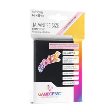 60 pochettes prime format japonais 62x89 mm black gamegenic 