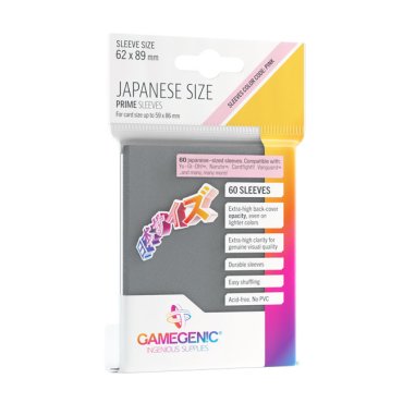 60 pochettes prime format japonais 62x89 mm gray gamegenic 