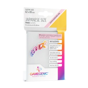60 pochettes prime format japonais 62x89 mm white gamegenic 