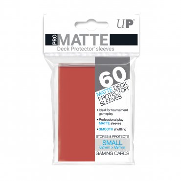60 pochettes ultra pro small matte rouge 