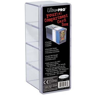 boite de rangement 4 compartiments ultra pro transparent 81163 