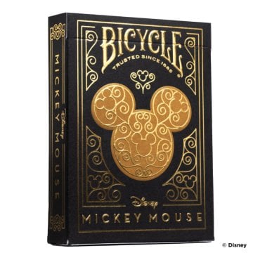 cartes bicycle disney mickey mouse noir et or boite 