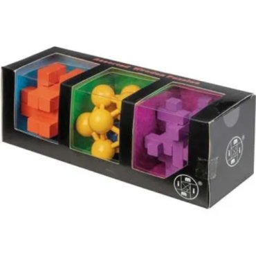 coffret trois casse tete bois boite 