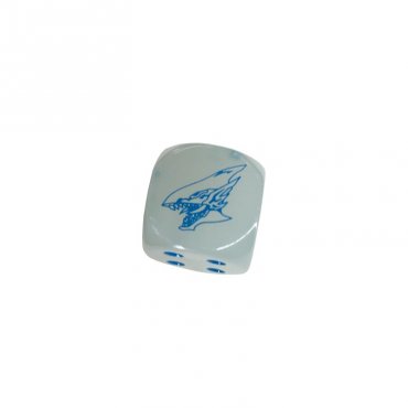 de a 6 faces blanc dragon blanc aux yeux bleus 