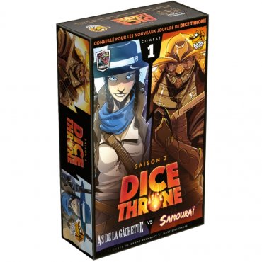 dice throne s2 combat 1 as de la gachette vs samourai boite de jeu 