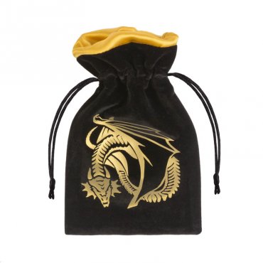 dragon black golden velour dice bag dice bags accessories 