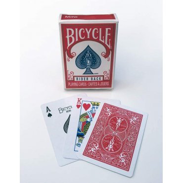 jeu 54 cartes mini dos rouge bicycle 