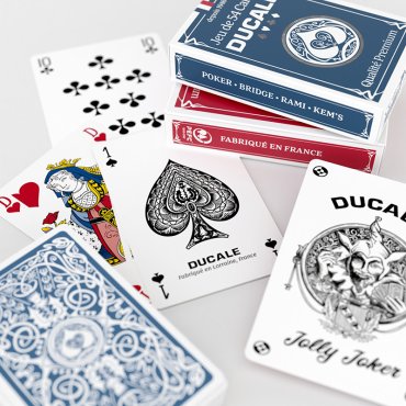 jeu de 54 cartes ducale premium bleu materiel de jeu 