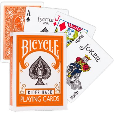 jeu de 54 cartes orange bicycle cartes 