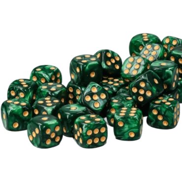 lot de 36 d6 12mm vert 