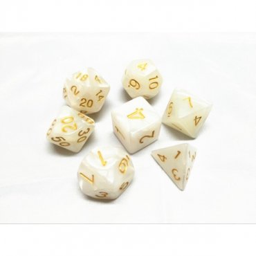 lot de 7 des blanc nacre et or 87993 hd dice 