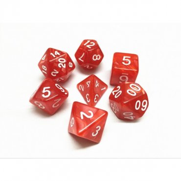 lot de 7 des rouge nacre 88000 hd dice 