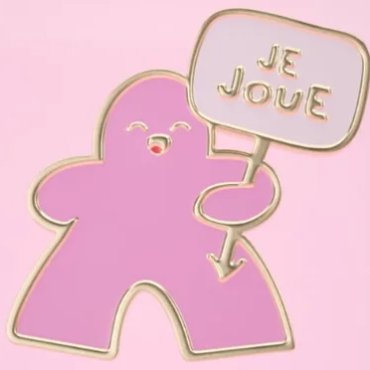 pins emaille meeple joueur rose 